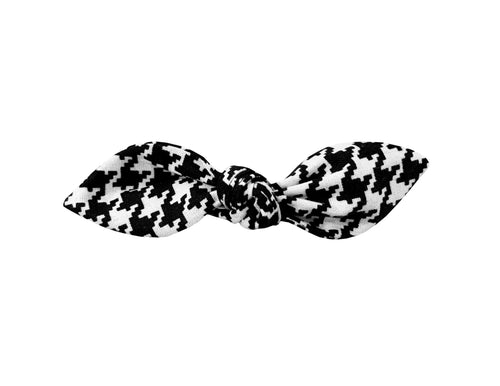 Black and White Houndstooth Hair Bow