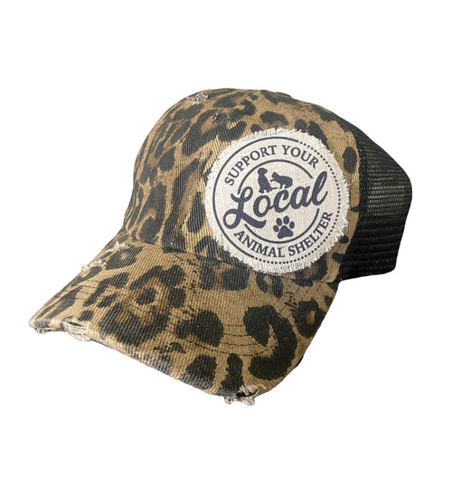 Support your Local Animal Shelter Hat- cheetah