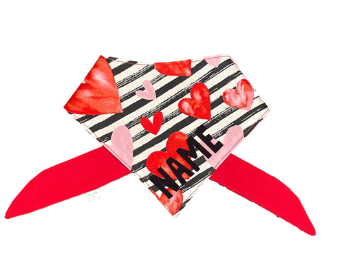 Valentine Black & White Stripe Bandana