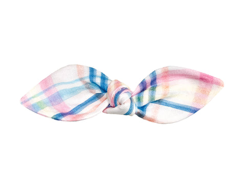 Navy and White Geometric Hair Bow