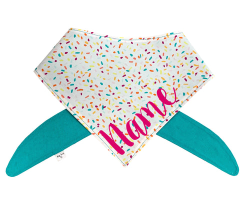 Birthday Sprinkles Bandana (Turquoise or Pink Font)