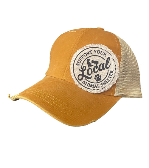 Support your Local Animal Shelter Hat- mustard